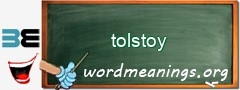 WordMeaning blackboard for tolstoy
